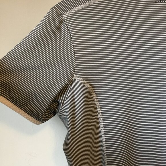 Abacus Button Collar Pinstripe Drycool Polo Golf Shirt - Picture 8 of 16